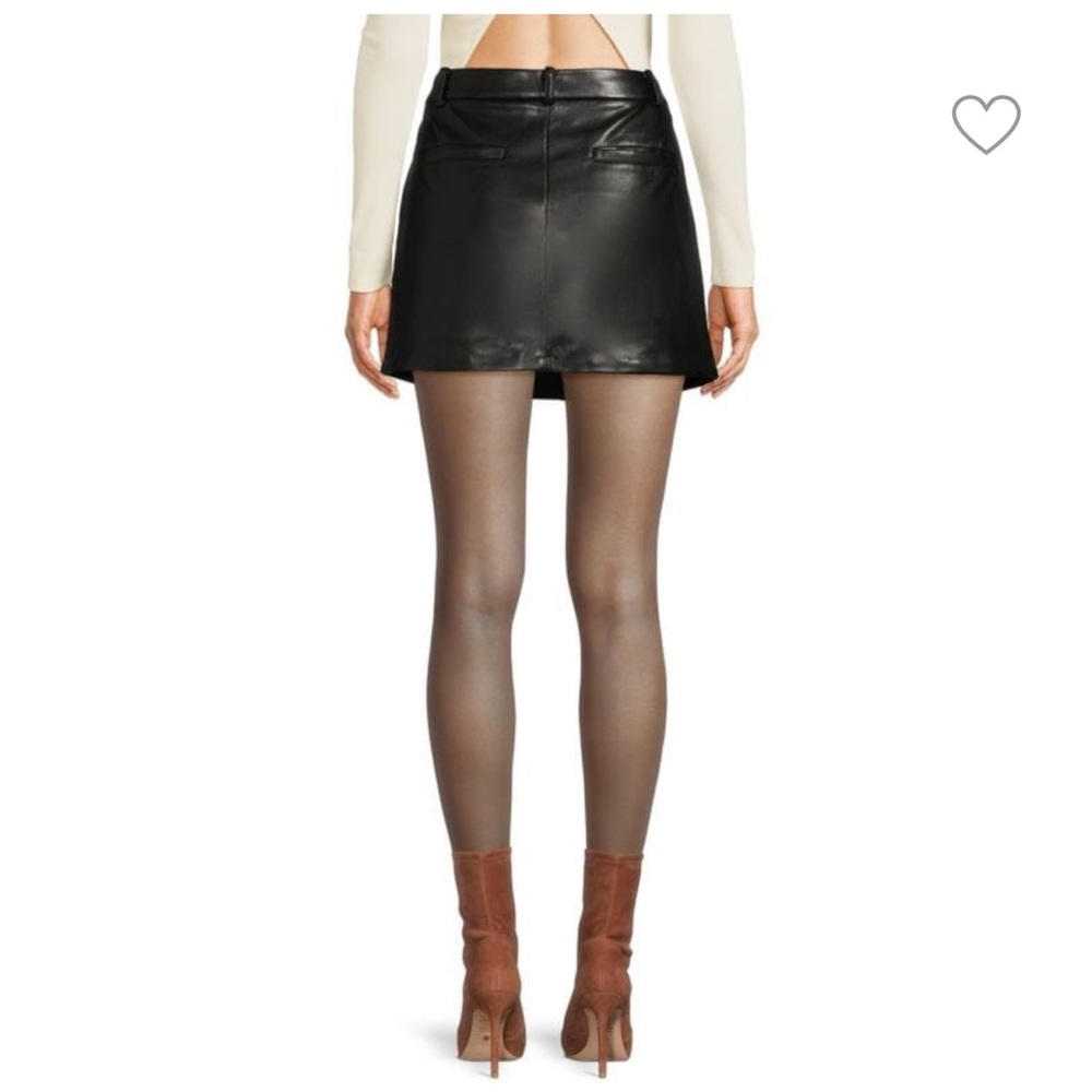 Rails Black Leather Mini Skirt